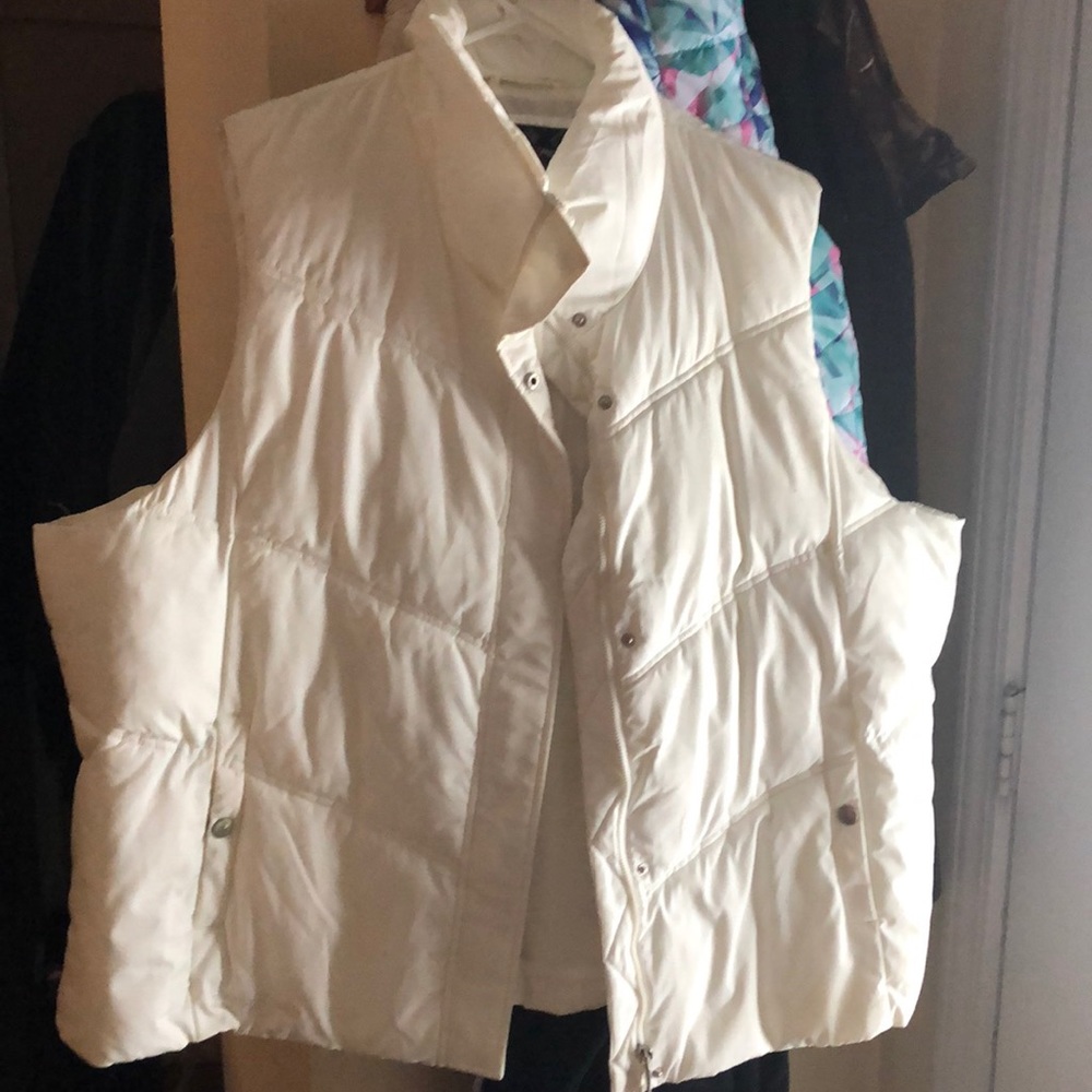 White womenswear winter vest.